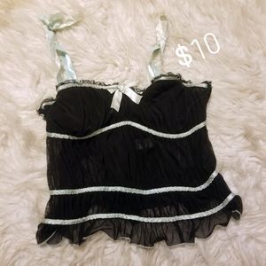 Black Mesh Babydoll Corset